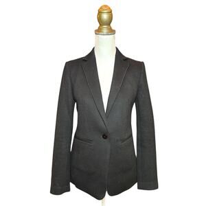 Ann Taylor The Hutton Wool Blend Single Button Blazer - Black - 0